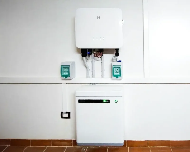 Inverter installato per un impianto fotovoltaico residenziale.
